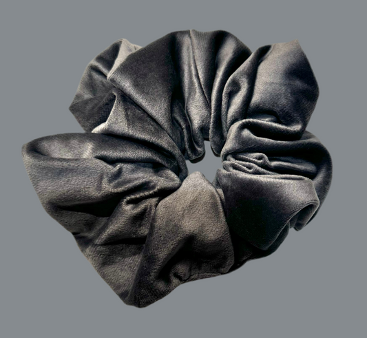 Grey Velvet Dream Scrunchie L